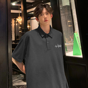 衬衫领夏季polo衫痞男生美式重磅短袖男装衣服潮-A1105TP35 控58图片