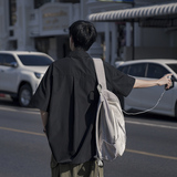 2026夏季新款衬衫短袖男百搭设计感小众纯色外套-A879TP35控58，男装衬衫，电商B241