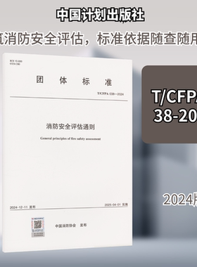 T/CFPA 038-2024 消防安全评估通则建筑规范专业科技中国计划出版社T/CFPA 038-2024