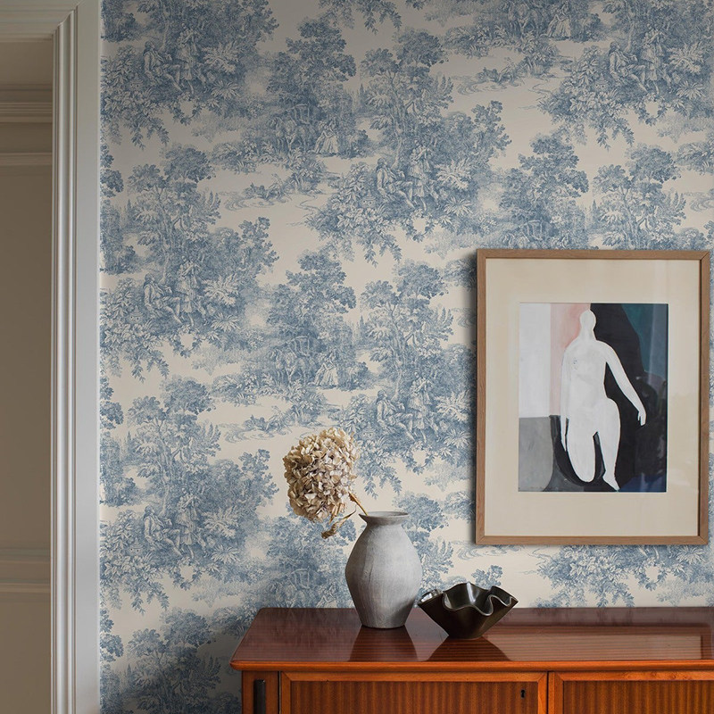 Toile de Jouy 瑞典原装进口壁纸 复古法式人物 美式客厅背景墙纸
