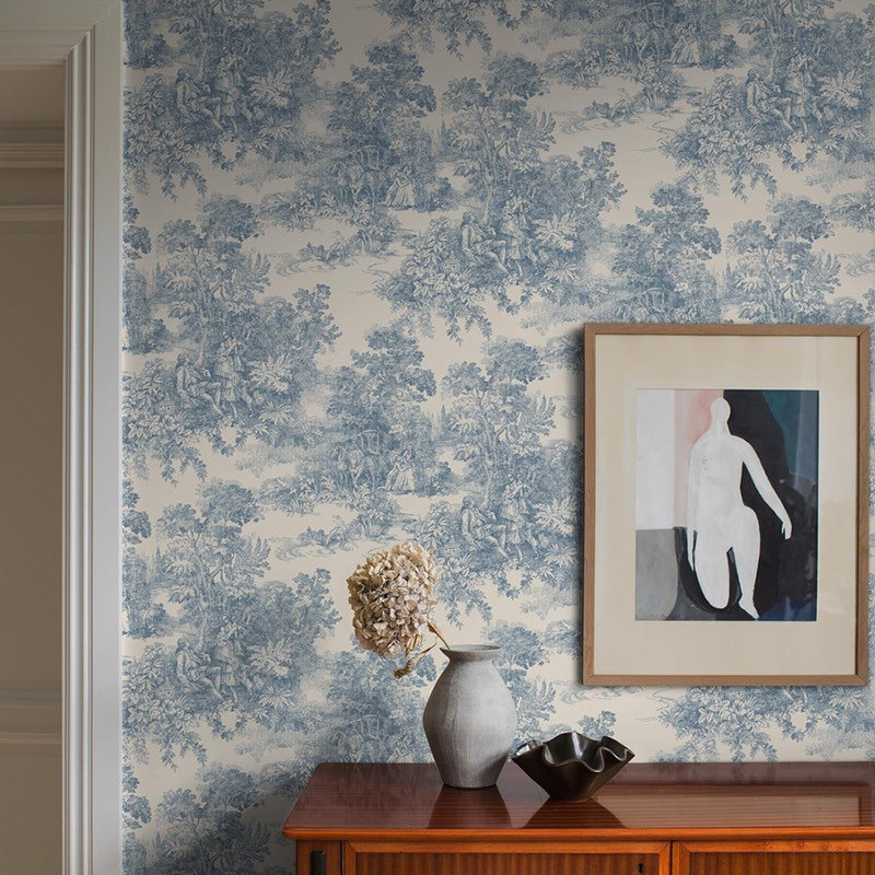 瑞典进口墙纸法式复古人物轻奢书房卧室背景墙壁纸环保背景墙