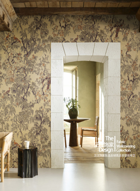 ARTE比利时原装进口壁纸 Ramage 现代日式极乐鸟丛林花朵背景墙纸