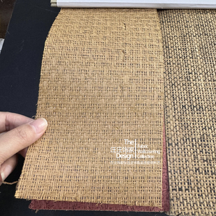综合一 天然环保特殊纸编草编墙壁纸茶室禅意古典中古老钱风剑麻