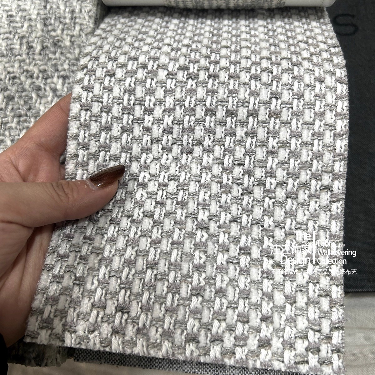 简约轻奢 粗毛呢灰色系高定系列设计师抱枕窗帘沙发面料布艺