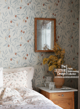 Vinnie 瑞典原装进口墙纸 北欧复古客厅卧室樱桃沙发背景墙壁纸