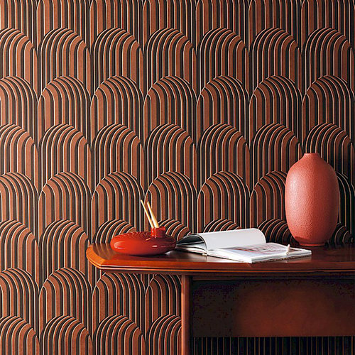 法式轻奢羽毛扇形背景墙满铺