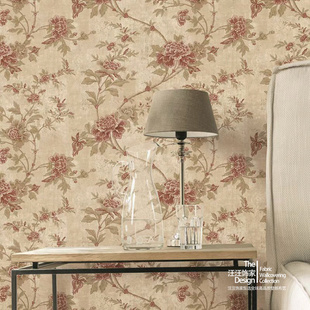 美国原装进口SBK chicago芝加哥 美式乡村复古花卉卧室背景墙壁纸