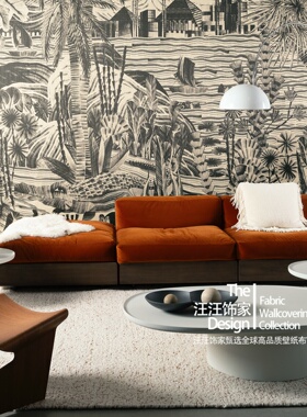 比利时ARTE原装进口正品定制壁画 Thebe棕榈树和金字塔编织图墙纸