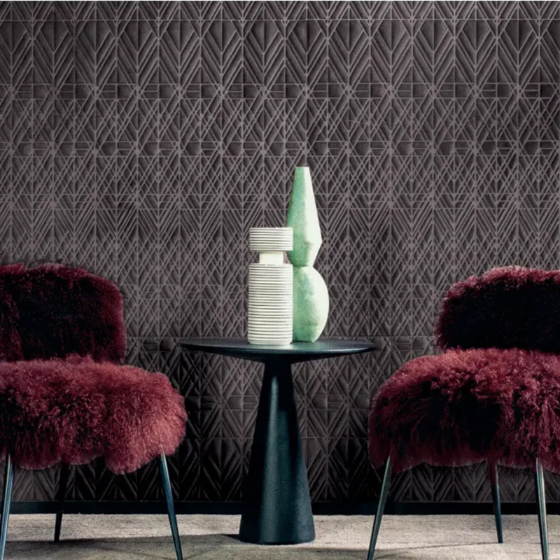 3D软包墙纸 现代轻奢隔音客厅卧室背景墙壁纸 几何天鹅绒面料墙布