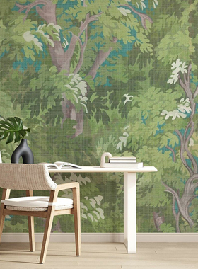 瑞典原装定制壁画 La Foret 现代简约 森林树 书房卧室客厅背景纸