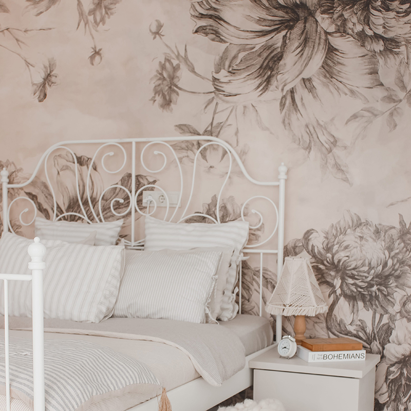 瑞典原装进口定制壁画简约大花