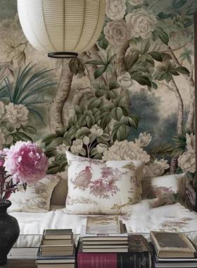 法国原版进口正品壁画LES JARDINS DE NHI法式中国风复古花鸟墙纸