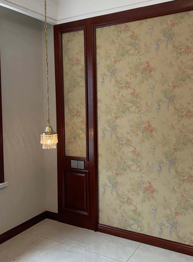 美国原SBK装进口ROCKVILLE  美式复古中古风花鸟纯纸卧室墙纸现货