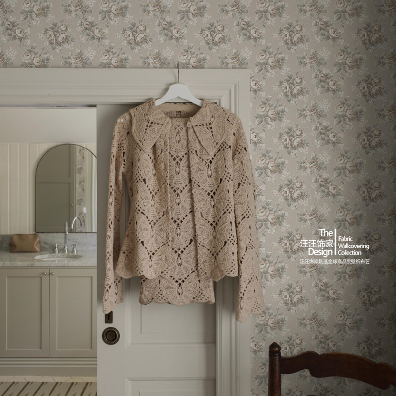 Helena 瑞典原装进口壁纸 复古美式玫瑰花花朵 客厅卧室背景墙纸