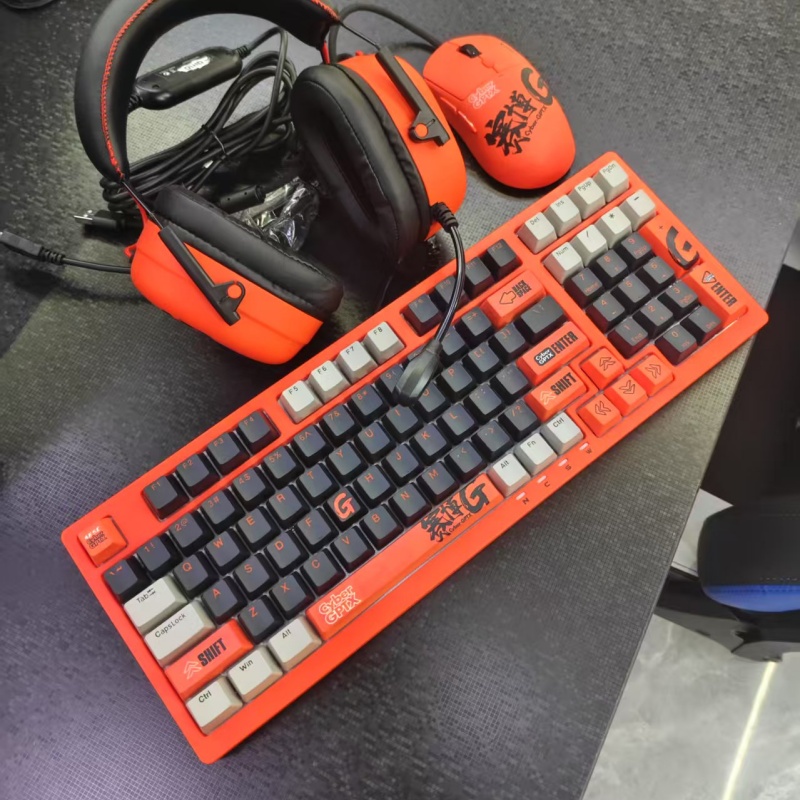 甲品 赛博G热插拔光轴机械键盘鼠标网吧发光电脑电竞游戏键鼠套装