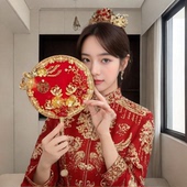 中式 婚礼手捧团扇古风喜扇送闺蜜结婚扇遮面秀禾扇子婚庆婚房布置