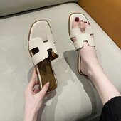 女夏外穿2025夏季 新款 韩版 仙女风拖鞋 一字拖平底百搭沙滩鞋 凉拖女