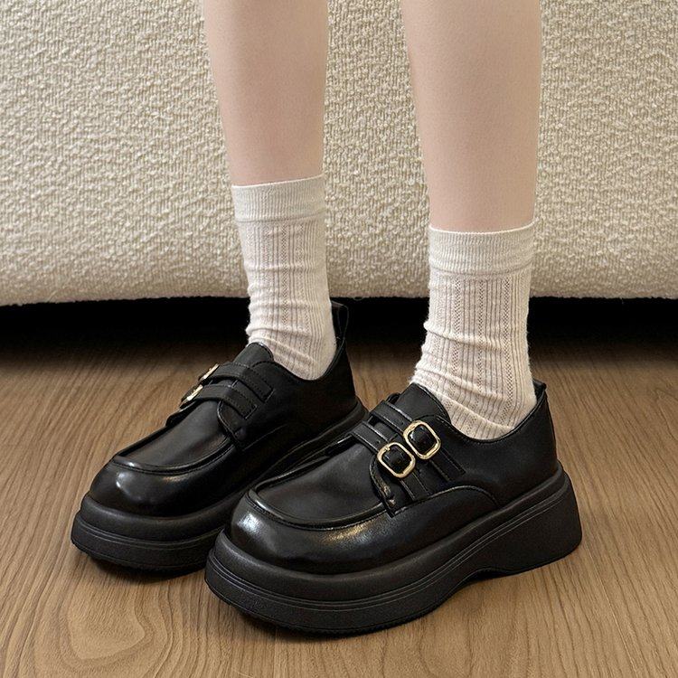 厚底增高一脚蹬乐福鞋女2026新款春季英伦风jk小皮鞋玛丽珍单鞋子,女鞋,深口单鞋,淘宝优惠券,粉丝福利购,淘宝优惠卷