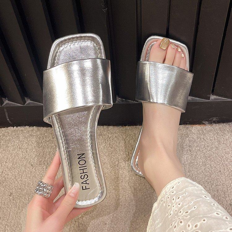 大码拖鞋41-43码女平底凉鞋夏韩版新款平底外穿时尚学生一字拖鞋,女鞋,一字拖,淘宝优惠券,粉丝福利购,淘宝优惠卷