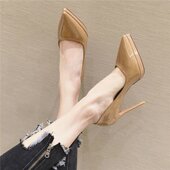 裸色防水台高跟鞋 女2025年新款 秋冬10CM黑色名媛细跟上班不累脚女