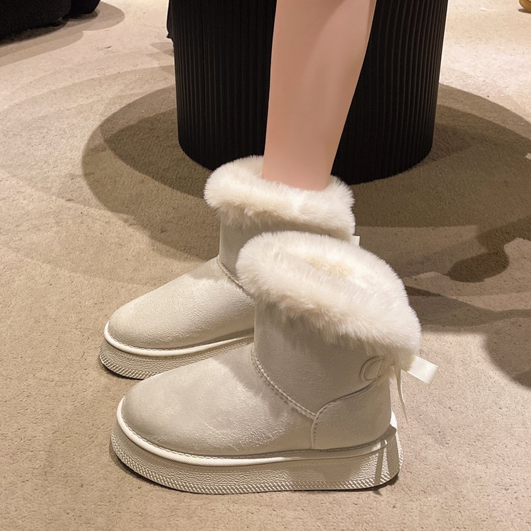 加绒保暖皮毛一体防水防滑棉靴