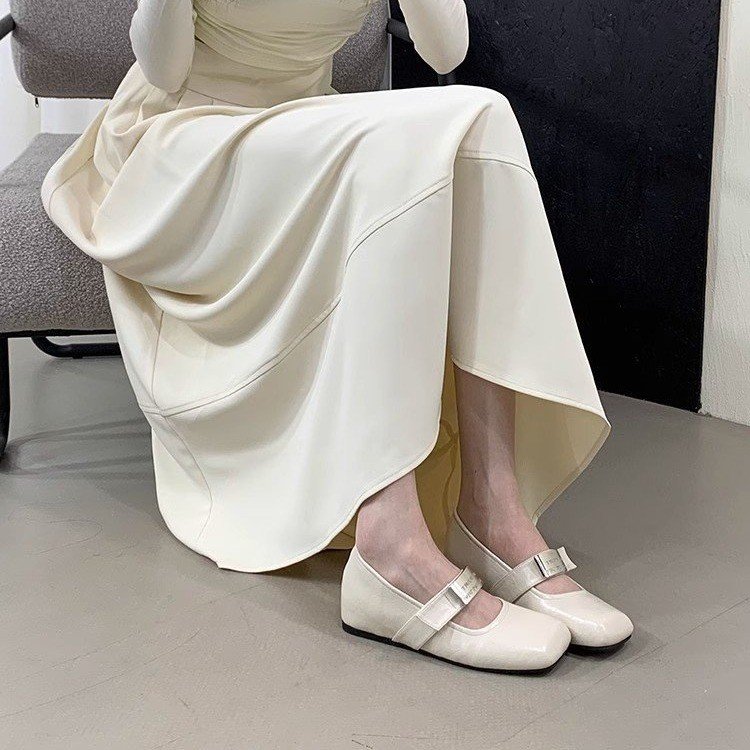 浅口单鞋女早春2025新款法式晚晚风一字带内增高玛丽珍鞋女奶奶鞋
