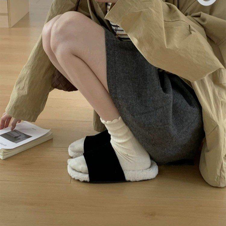 韩版2025年秋季新款时尚平底休闲拖鞋女外穿露趾女居家外出毛毛拖,女鞋,一字拖,淘宝优惠券,粉丝福利购,淘宝优惠卷