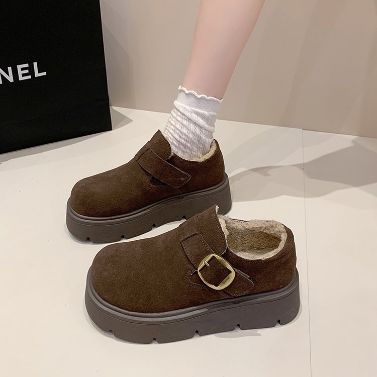 鞋子毛毛棉鞋保暖低帮雪地靴