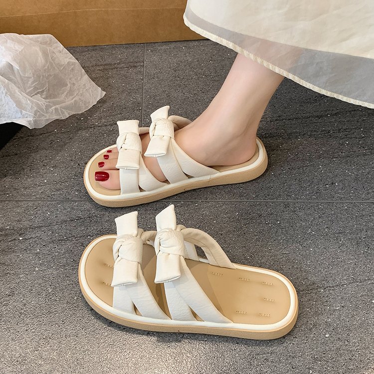 百搭仙女风沙滩一字拖鞋潮