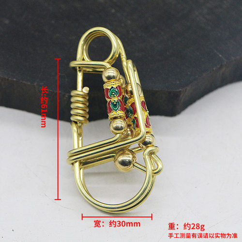 手工纯铜钥匙挂件网红不锈钢新品