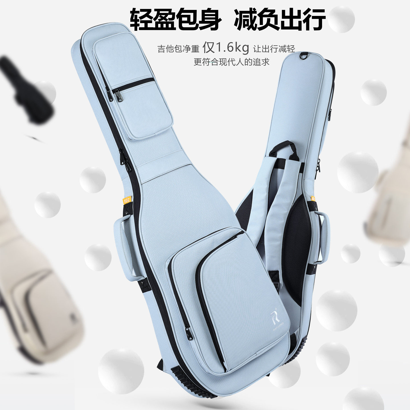 ruiz鲁伊斯加厚加绒电吉他包39寸防水木琴包40寸41寸民谣双肩背包