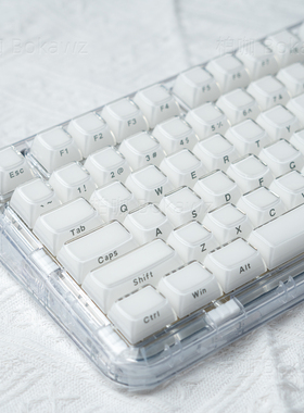 水晶果冻侧刻键帽机械键盘帽PC白色粉色磁轴61 68 75 87 98 108
