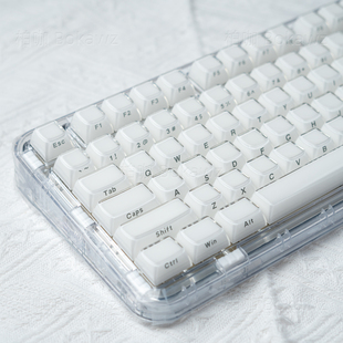 水晶果冻侧刻键帽机械键盘帽PC白色粉色磁轴61 68 75 87 98 108