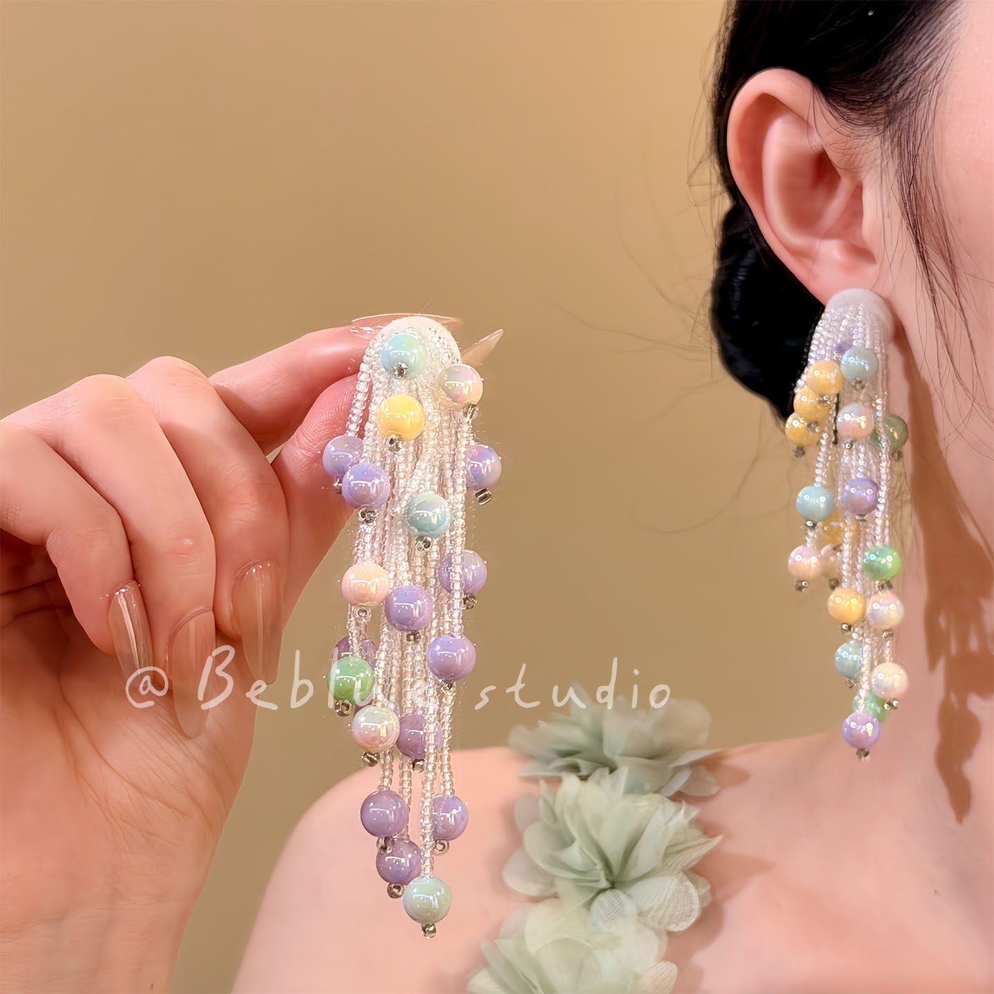 春日绮梦~多巴胺彩色串珠耳钉女小众高级感耳环独特漂亮耳饰配饰,饰品/流行首饰/时尚饰品新,耳环,淘宝优惠券,粉丝福利购,淘宝优惠卷