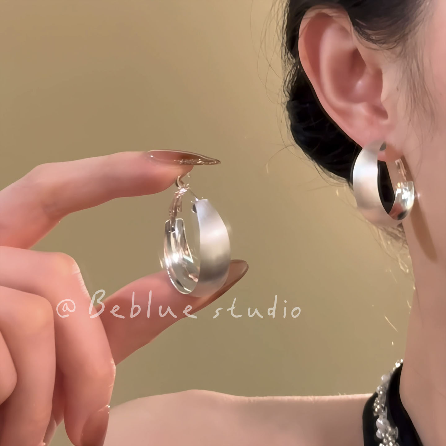 环蚀弧界~几何拉丝设计感耳钉夸张超好看耳饰耳环高级感轻奢耳坠