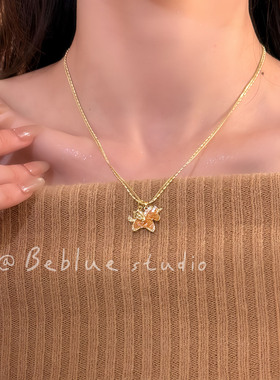 一马当先~蜜糖小马双层金色项链女本命年轻奢感锁骨链独特毛衣链