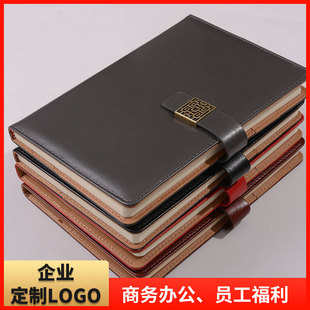 A5窗花扣笔记本子定制记事本可印企业LOGO商务简约日记会议记录本