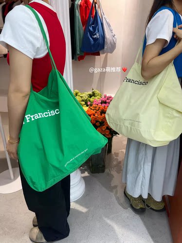 韩国东大门SAN夏季新款大容量帆布包包女ins小众手提单肩环保袋子