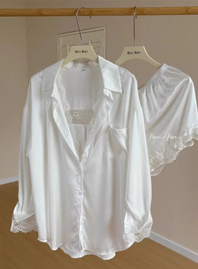 男友系白衬衫睡裙~蕾丝若隐若现~又纯又欲~性感温柔氛围天花板！