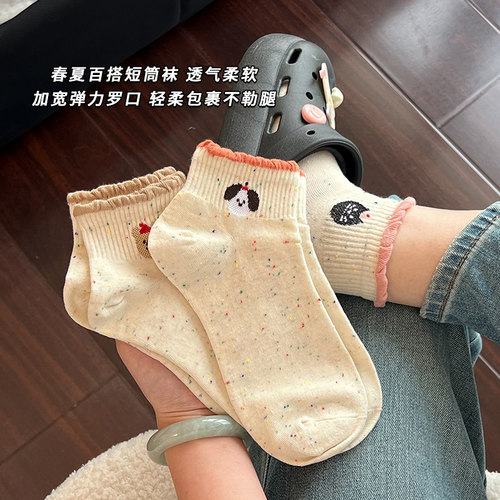 袜子女夏季薄款纯棉透气吸汗短袜