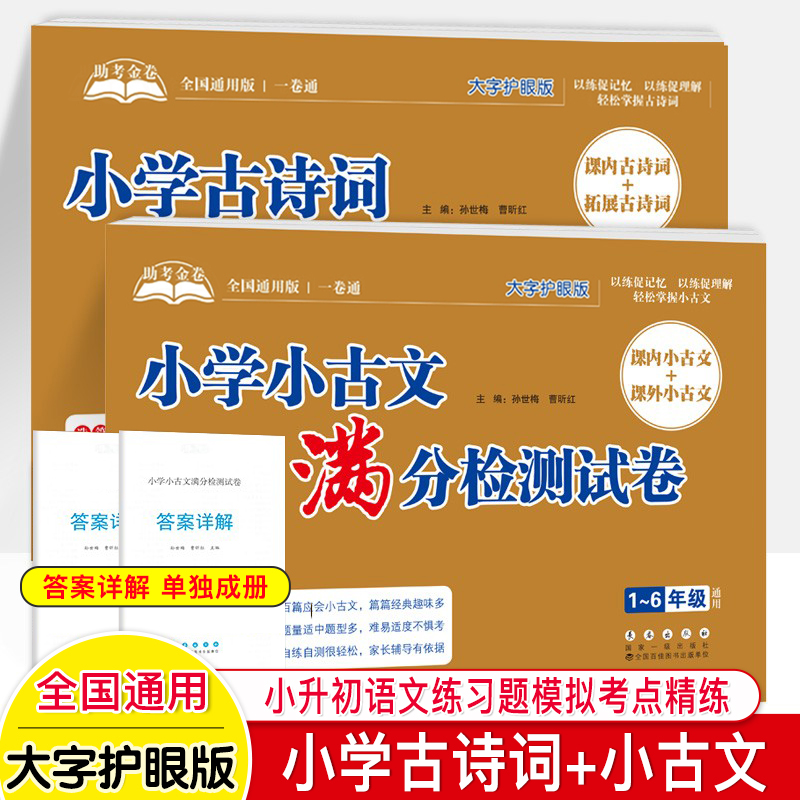 小古文古诗词满分检测试长春出版