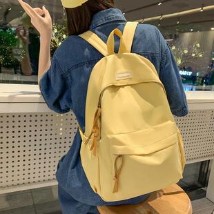 韩国女ins森系百搭双肩包简约学生书包出游生日系高颜值帆布背包