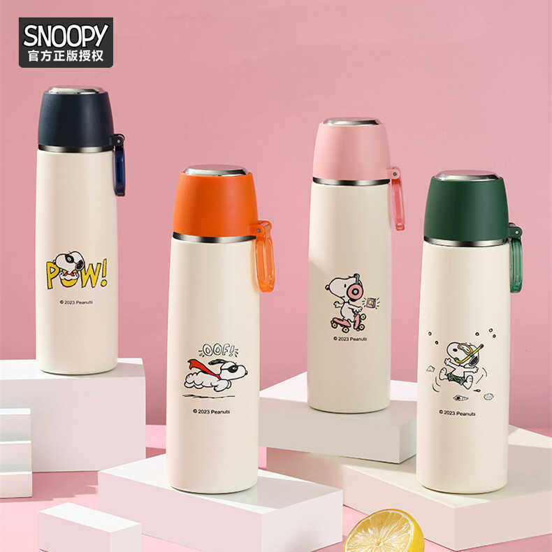 官方正品史努比经典款卡通保温杯男女士便携随手不锈钢水杯配盖子