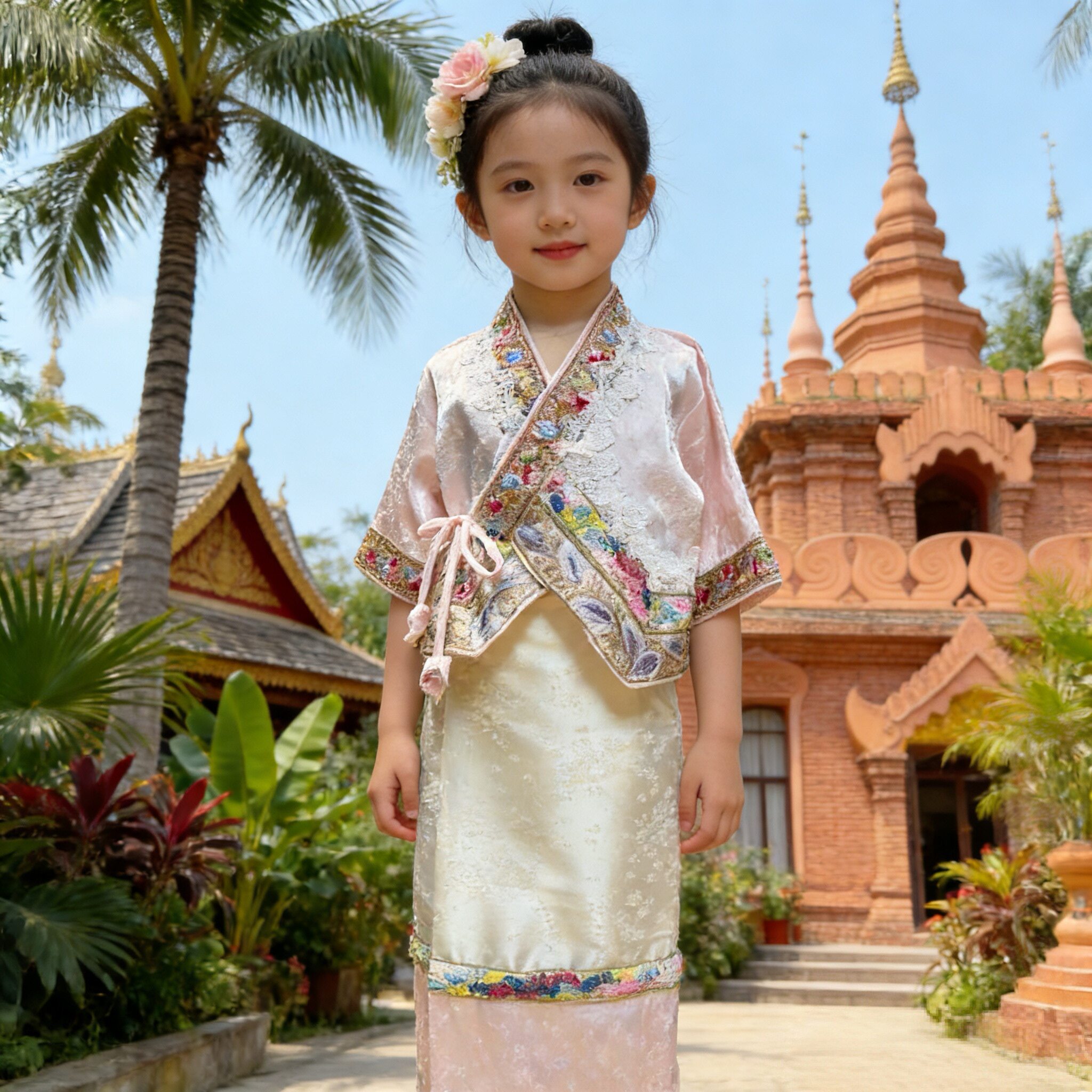 傣族服装儿童女新款云南西双版纳套装泼水节夏季女童泰国民族服饰