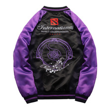 ti9选手服夹克外套dota2国际邀请赛TI9刀塔神盾LGD队服绣花绸缎