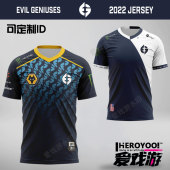 Geniuses队服可定制ID电竞EG比赛服2022短袖 CSGO吃鸡DOTA2 Evil