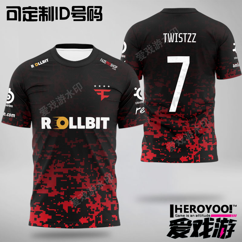 faze clan队服CSGO可定制ID电竞服比赛major衣服短袖T恤TWISTZZ