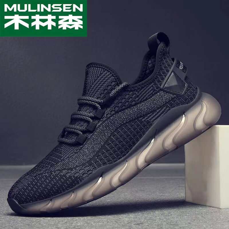 MULINSEN 남성 신발 스포츠 신발 남성 2024 가을 새로운 한국 스타일 캐주얼 플라이 니트 메쉬 통기성 운동화 유행