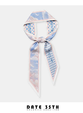 Date 35th原创~夏日梦境粉色丝巾绑包包小长条丝带高级感发带腰带