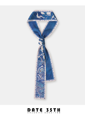 Date 35th~原创北海青鸢中国风丝巾女长条飘带发带扎发绑包包领巾